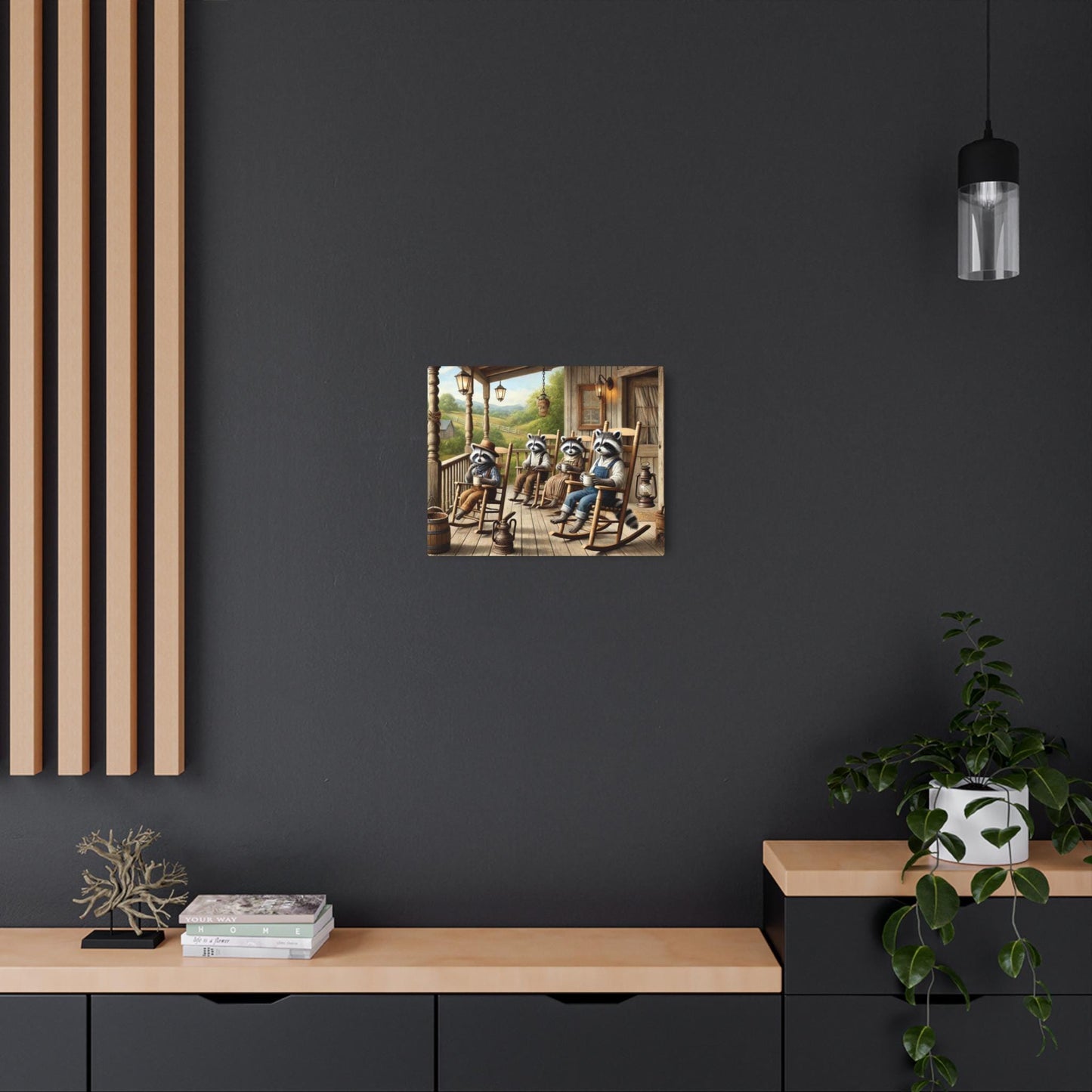 Rustic Raccoon Metal Art Sign
