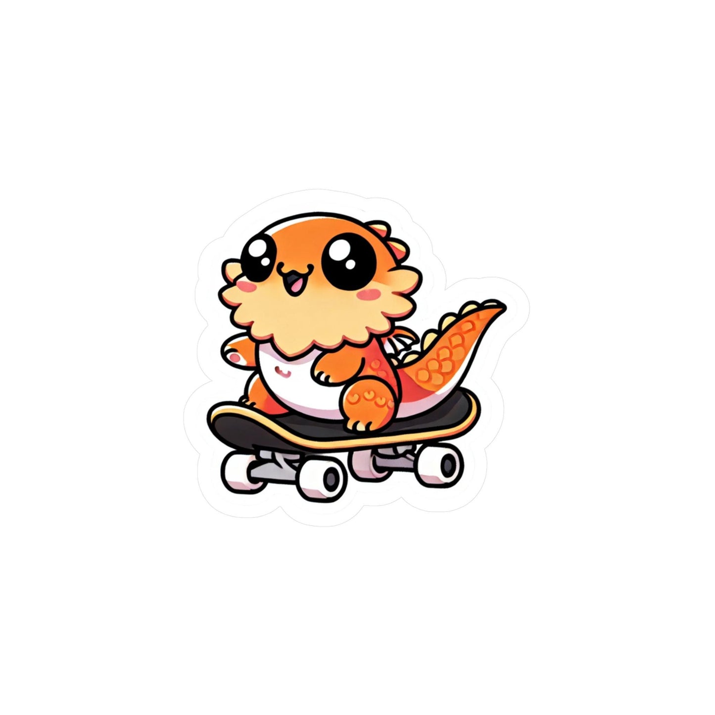 Cute Bearded Dragon Riding Skateboard