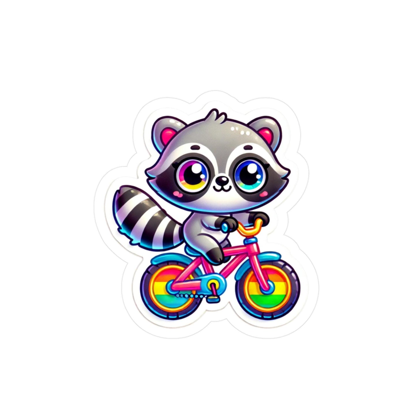 Cute Raccoon Riding Bicycle